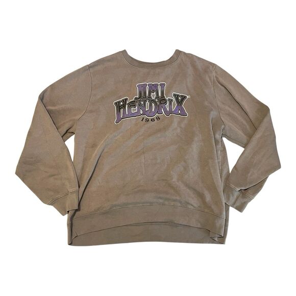 Jimi Hendrix 1968 Retro Style Crew Neck Sweatshirt Men’s Size XL Gray - Picture 1 of 4